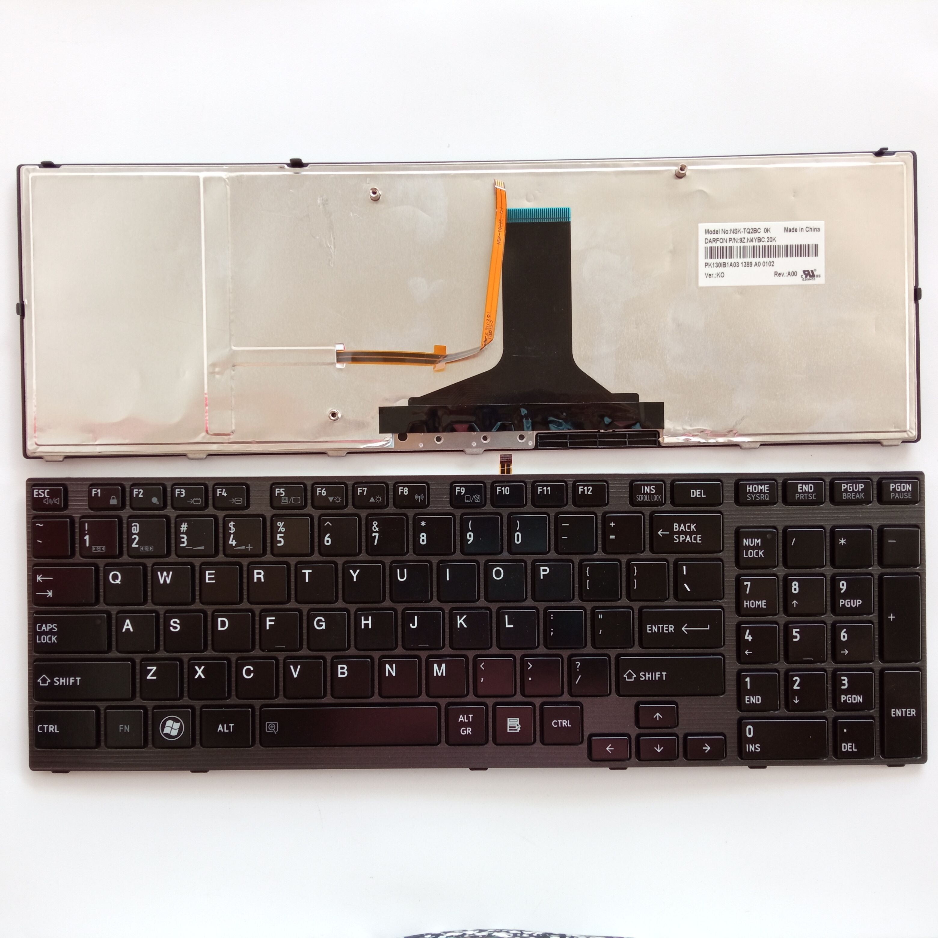 Picture of New Replacement Laptop Keyboard For TOSHIBA X770/X775 BLACK FRAME BLACK Backlit US Layout